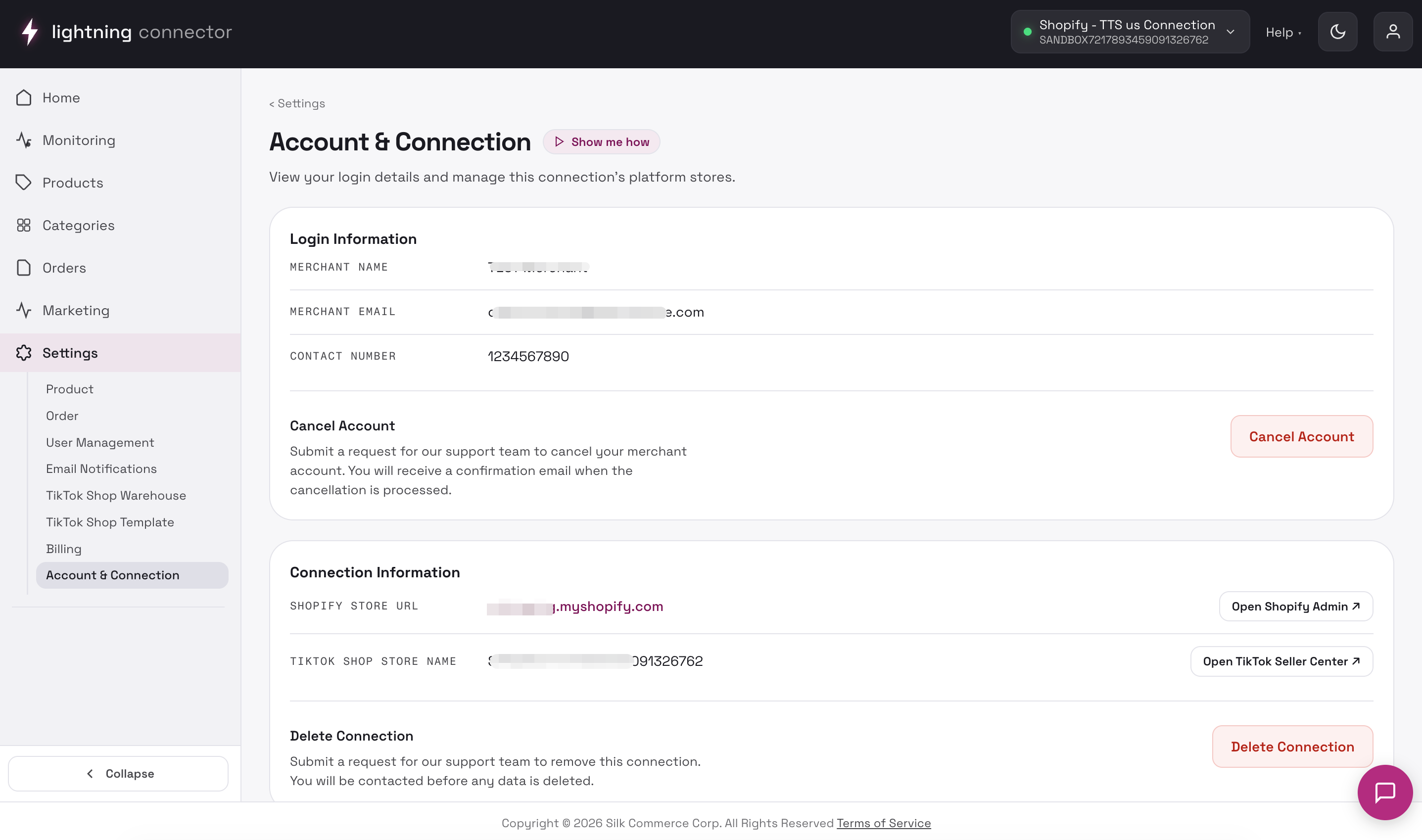 Account & Connection overview