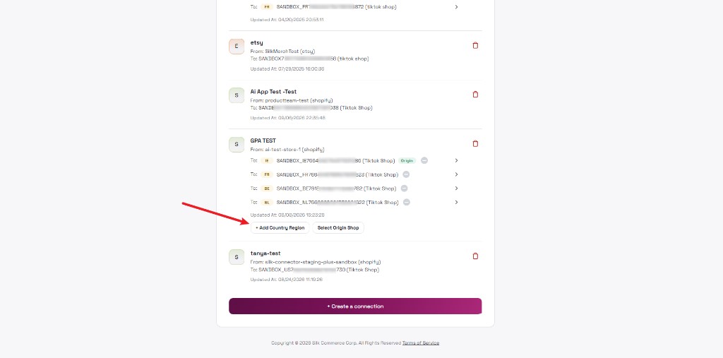 Origin shop marked on connection card