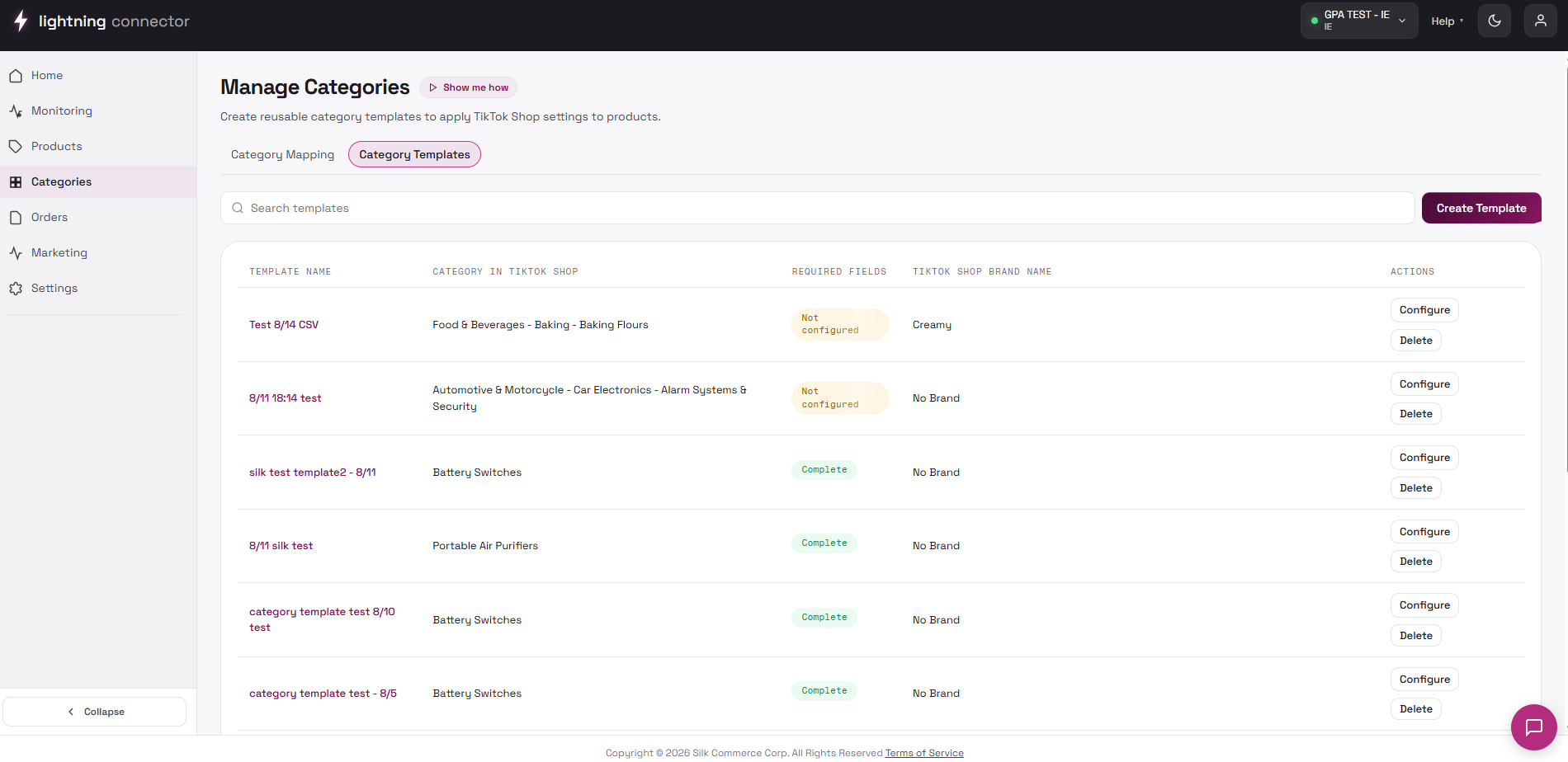 Category Templates overview