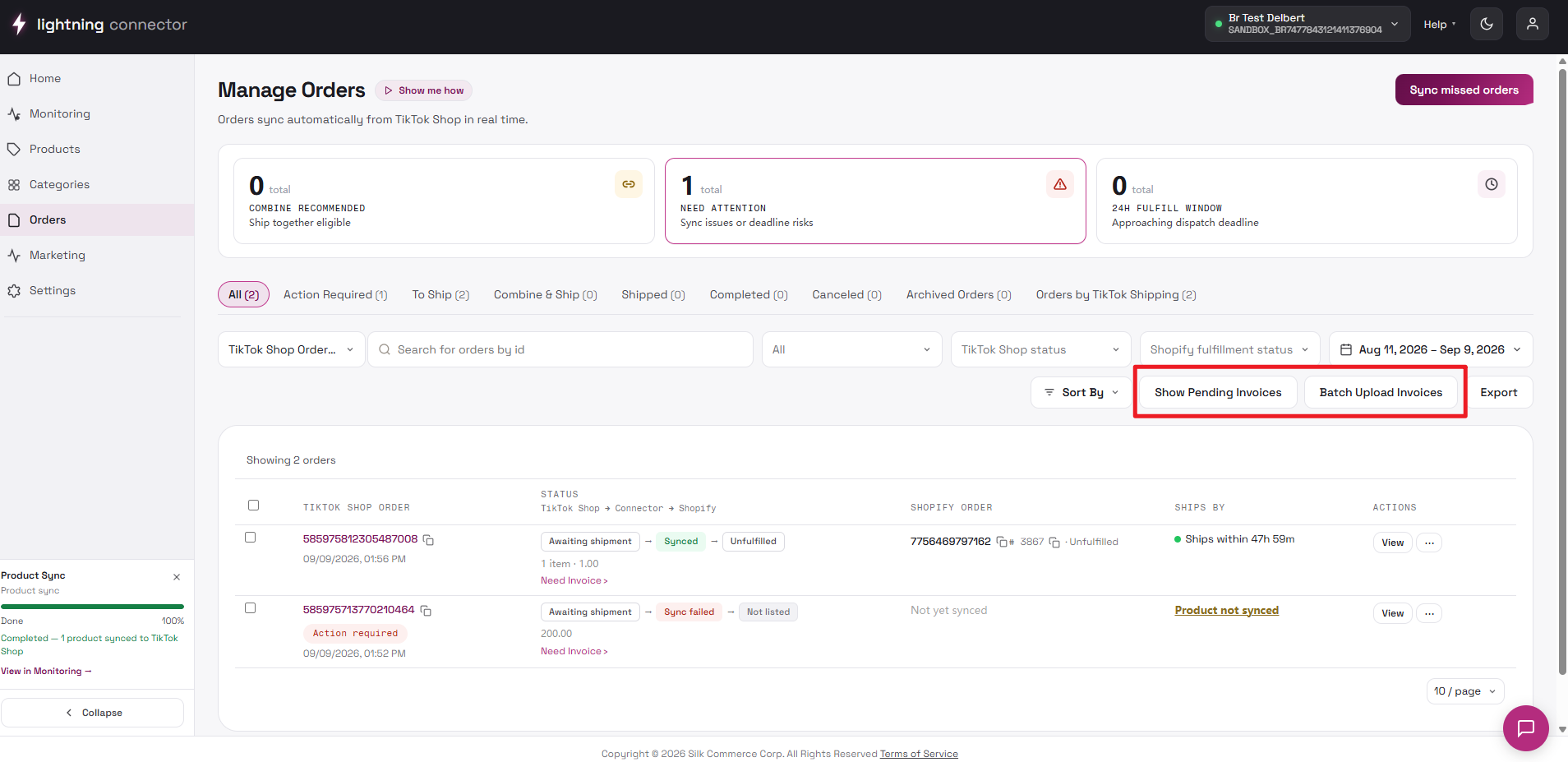 Batch upload invoices