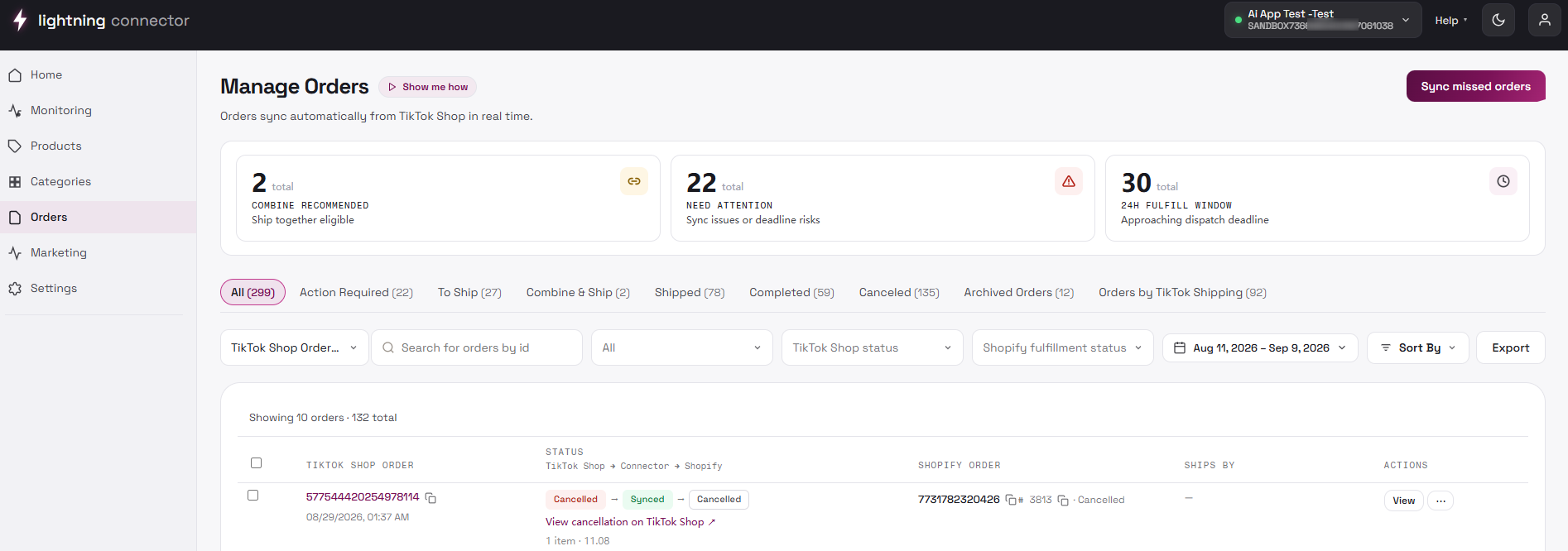 How to open Manage Orders