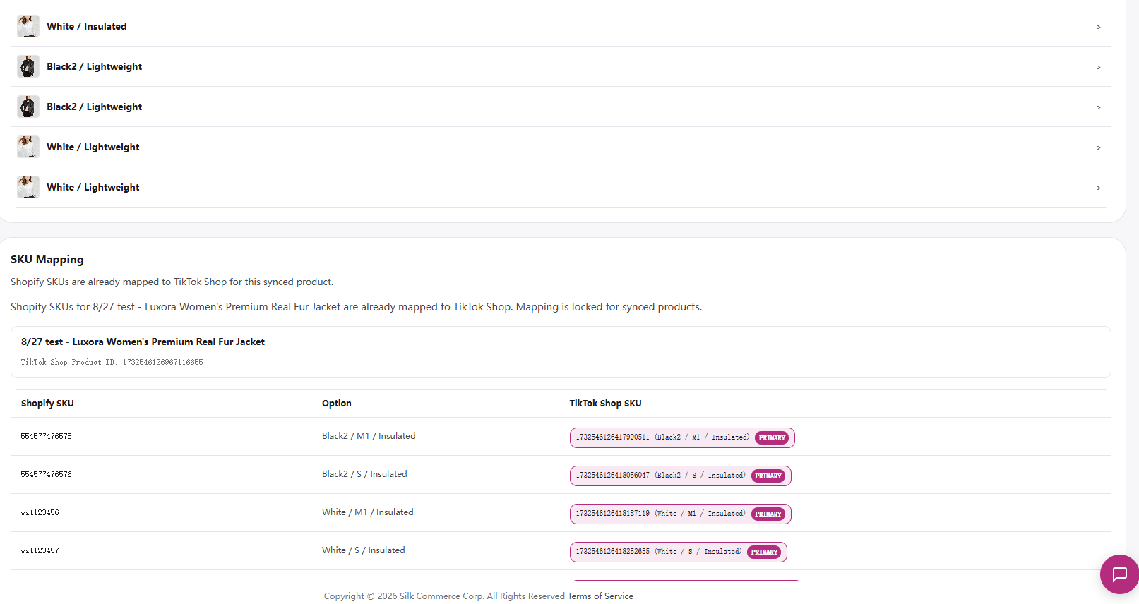 Product editor SKU and option mapping