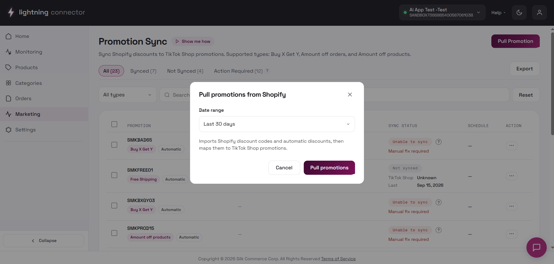 Pull promotions from Shopify